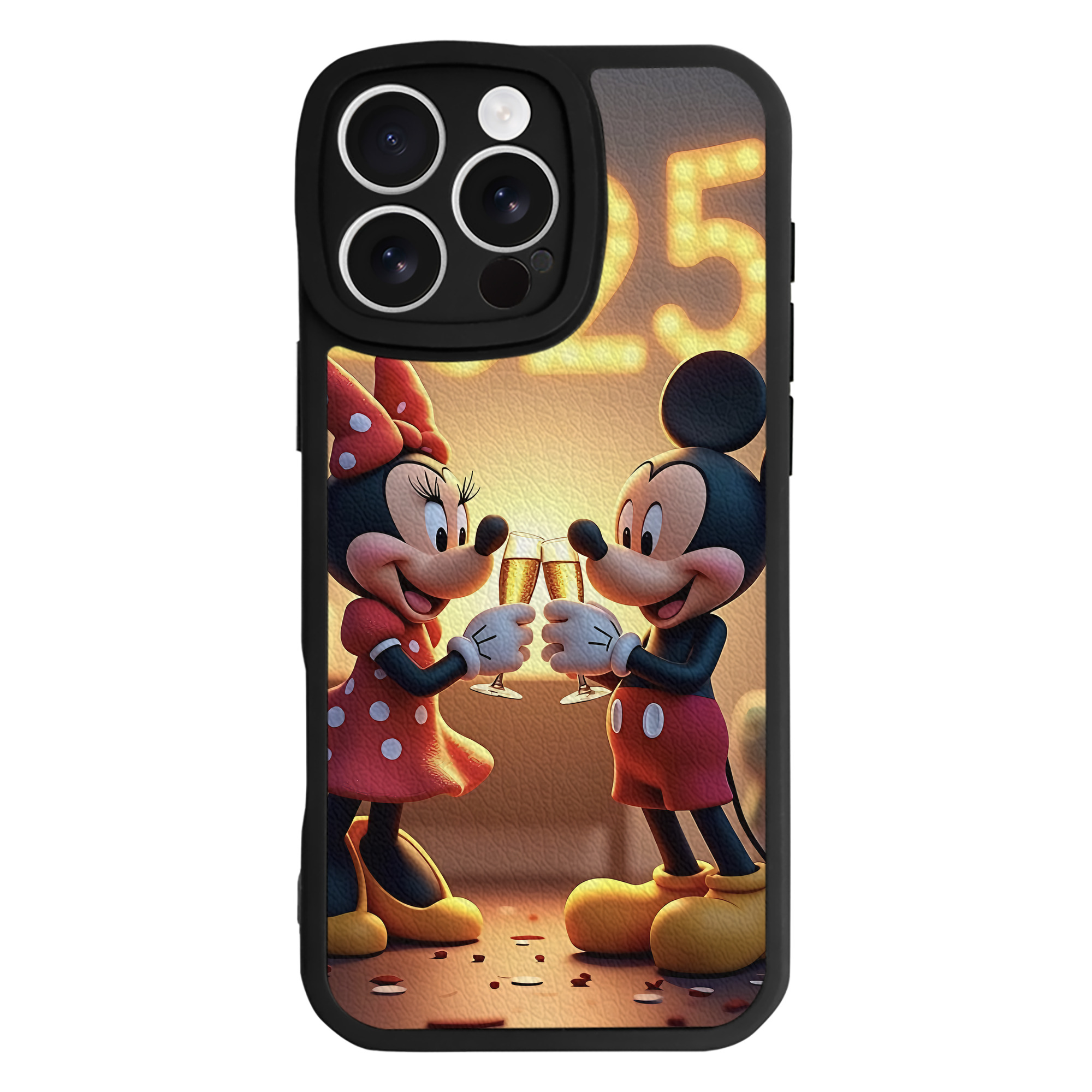 （画像用） ミッキーマウス Mickey Mouse 【iPhone 16シリーズ対応】シリコンスマホケース（レザー調） 材質：シリコン